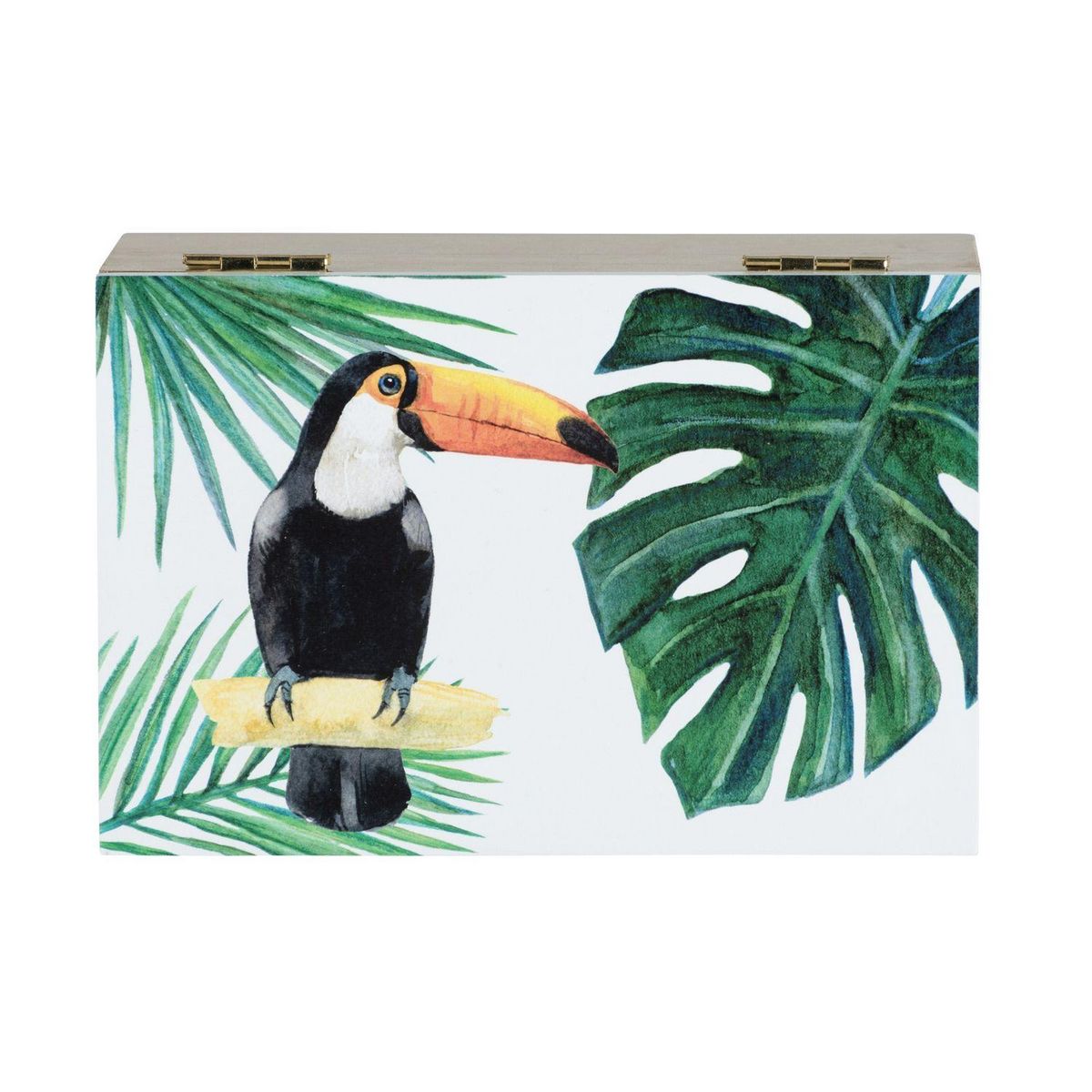 Wenko Boîte de rangement tropicale Tucan - L. 10 x H. 8 cm - Vert