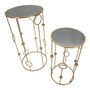 Voir la diapositive 2 : Paris Prix Lot de 2 Tables d'Appoint  Sphère  100cm Or