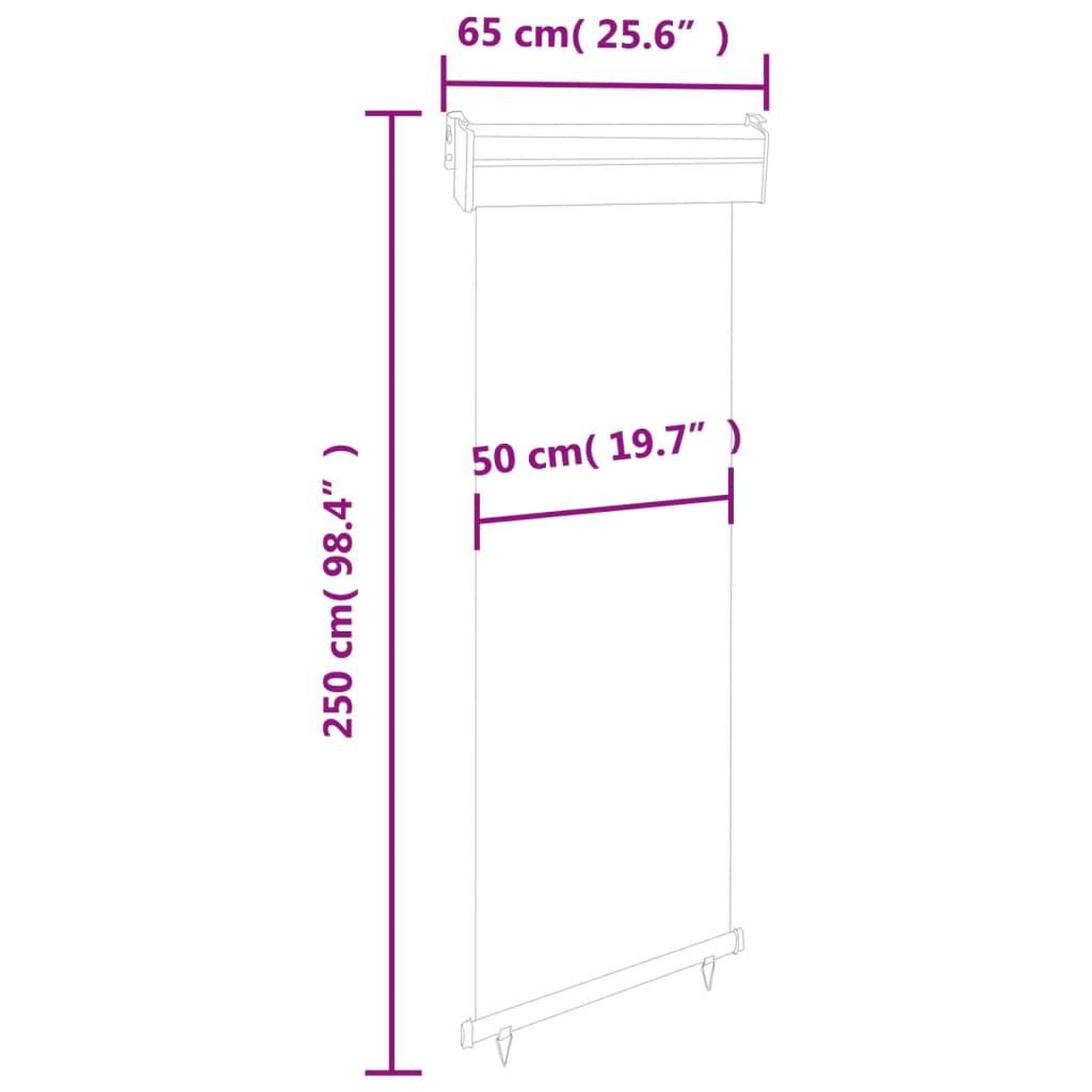 Voir la diapositive 6 : VIDAXL Auvent lateral de balcon 65x250 cm noir