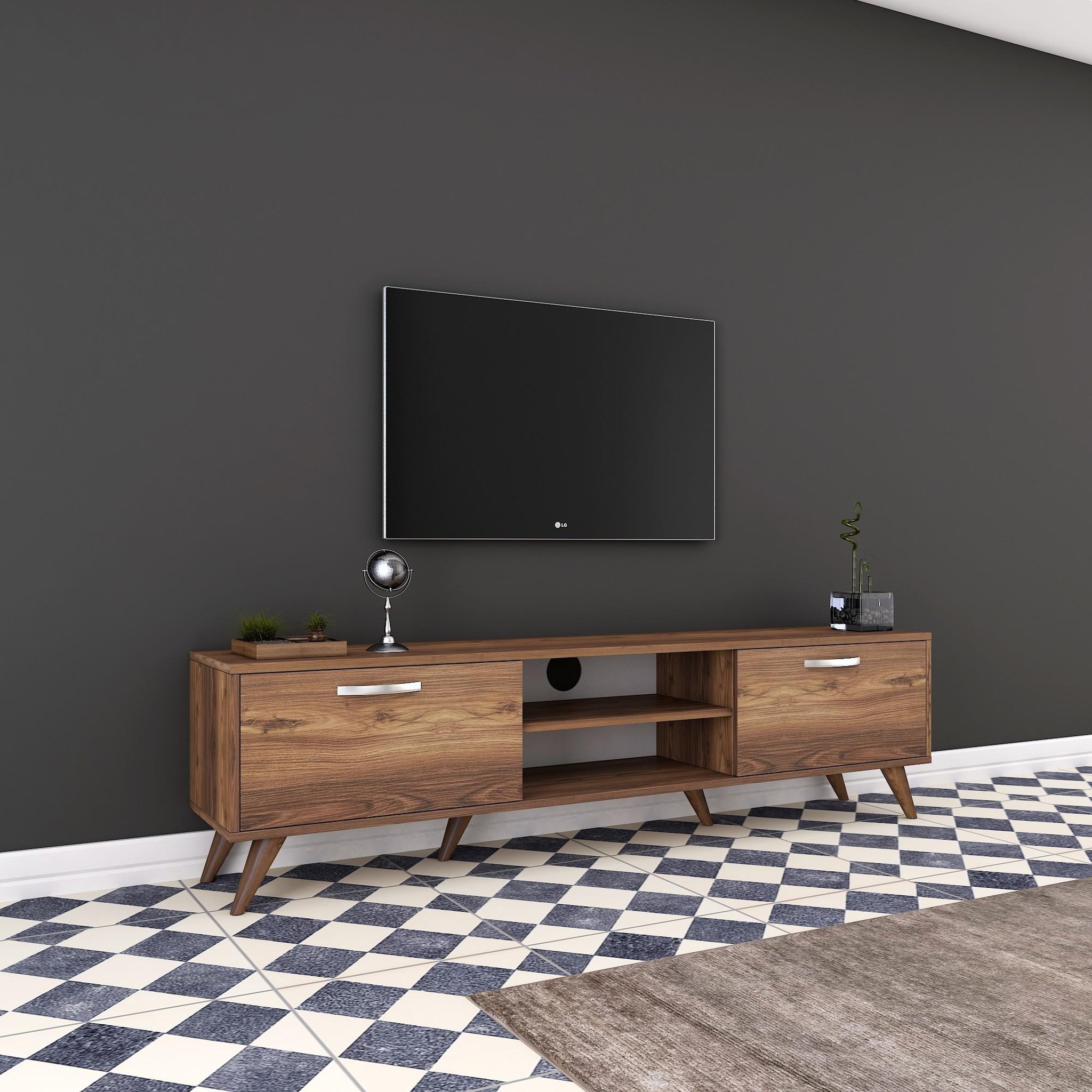 Voir la diapositive 3 : Habitat et Jardin Meuble tv en bois  atik  - 180 x 35 x 48 cm - marron