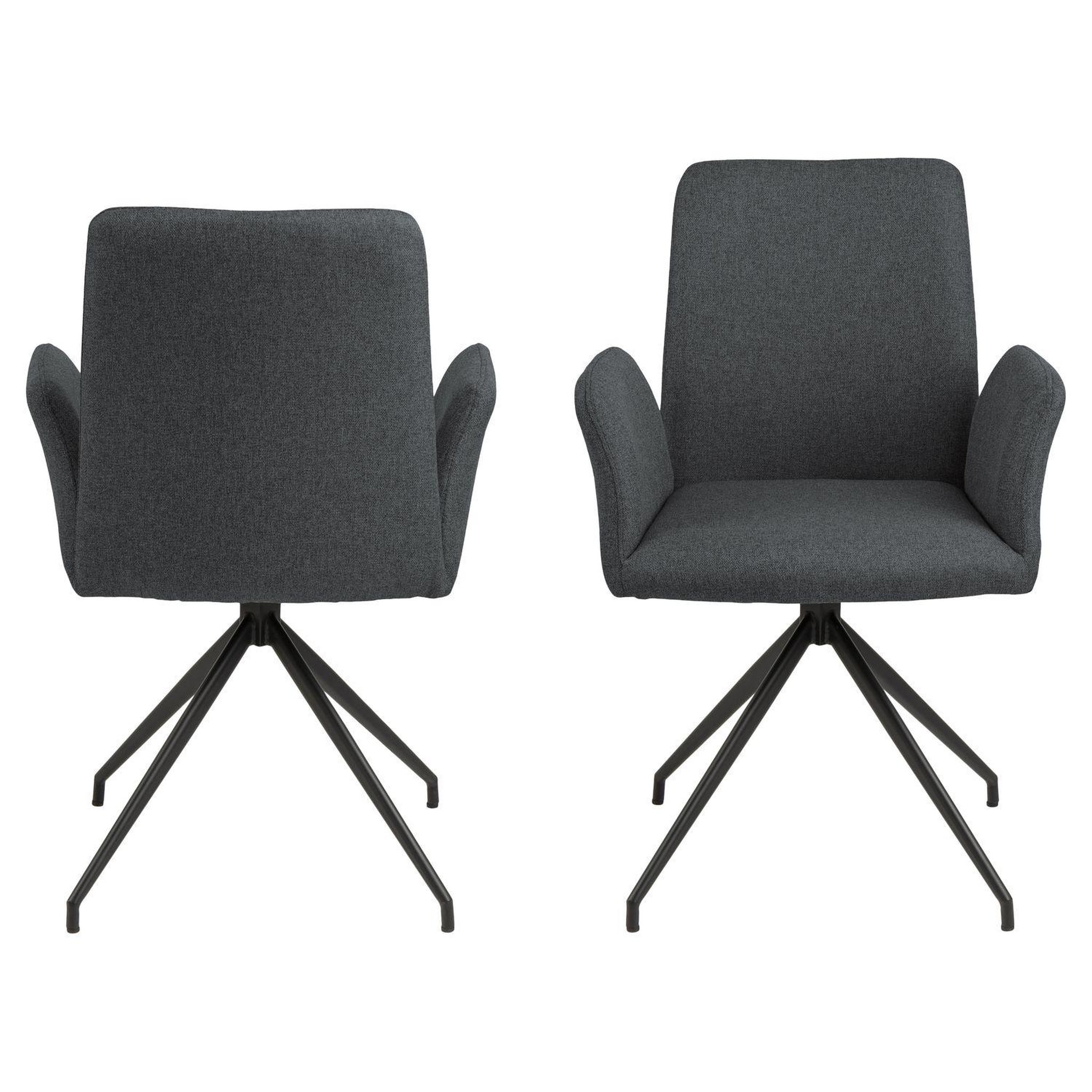 Voir la diapositive 4 : TOILINUX Fauteuil de table lou en tissu - gris foncé