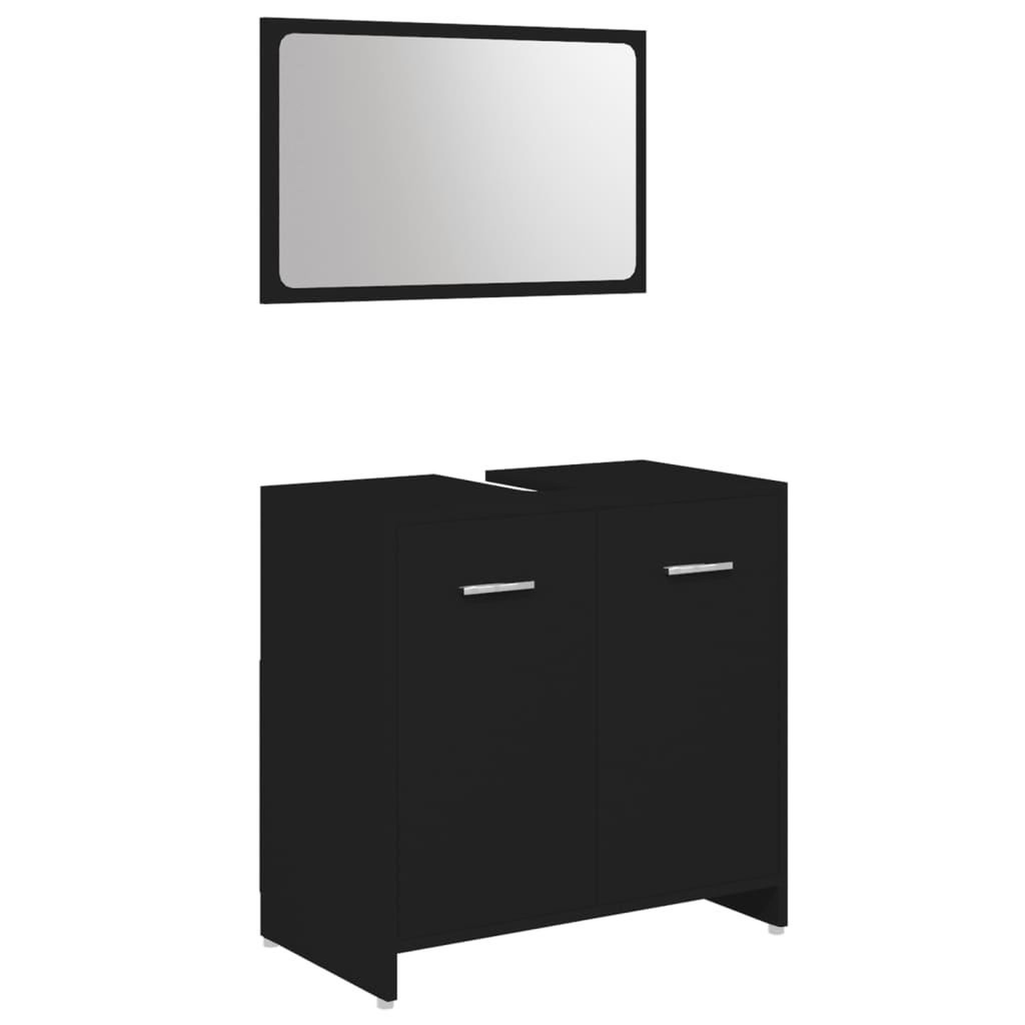 Voir la diapositive 3 : VIDAXL Ensemble de meubles de salle de bain 4 pcs Noir Bois ingenierie