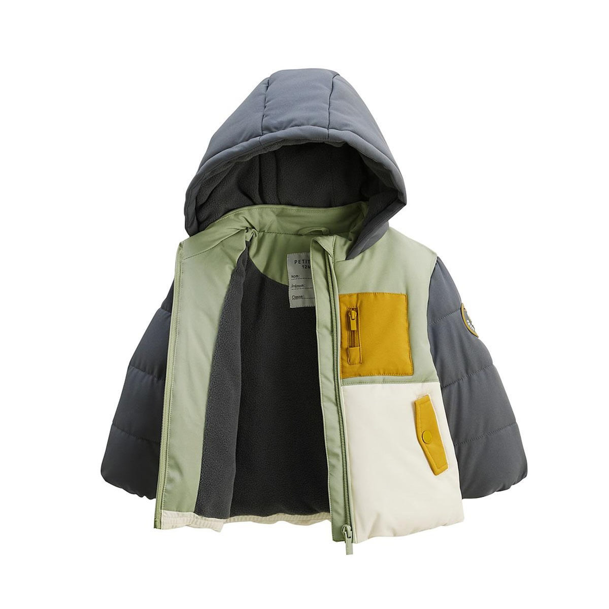 Petit Béguin Doudoune enfant imperméable doublée polaire avec capuche Boavista