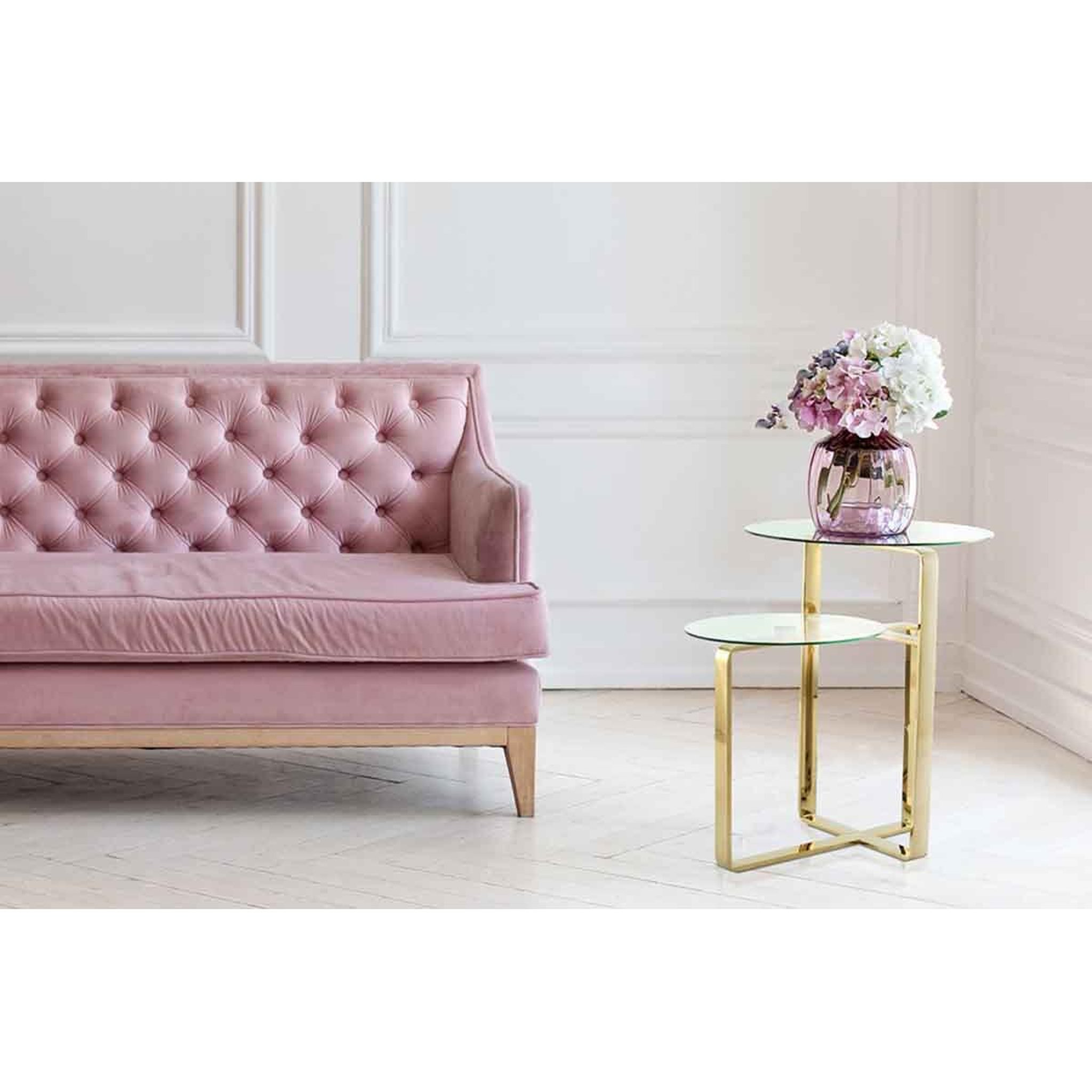Voir la diapositive 6 : Paris Prix Table d'Appoint 2 Plateaux Design  Katris  60cm Or