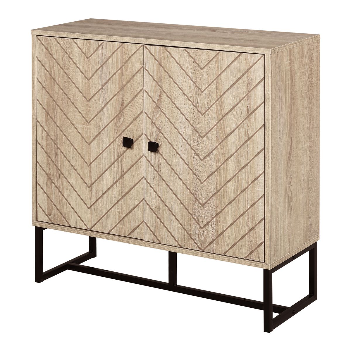 HOMCOM HOMCOM Buffet meuble de rangement 2 portes bois et pieds en métal noir dim. 80L x 29,5l x 80H cm