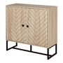 Voir la diapositive 1 : HOMCOM HOMCOM Buffet meuble de rangement 2 portes bois et pieds en métal noir dim. 80L x 29,5l x 80H cm