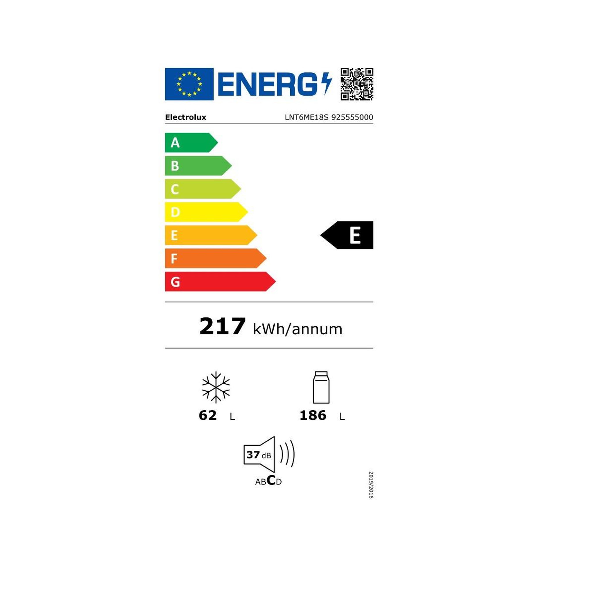 Voir la diapositive 2 : ELECTROLUX Réfrigérateur combiné intégrable à glissières 249l - lnt6me18s
