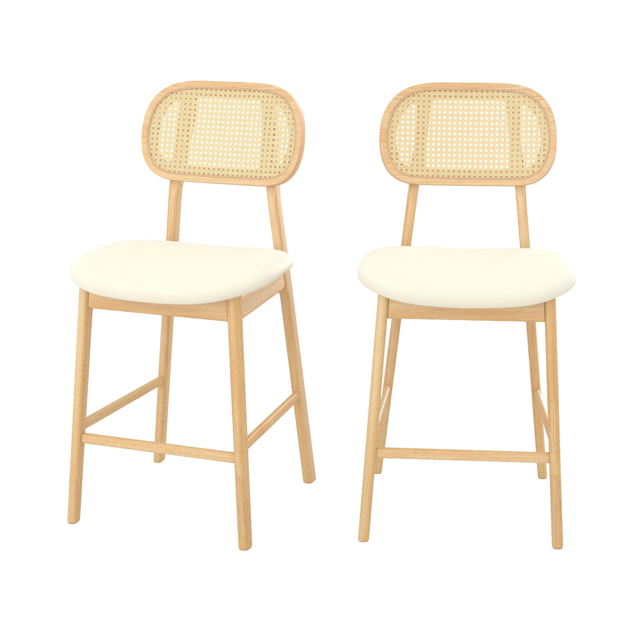 MAISON PAVANE Lot de 2 chaises pour îlot central 64,5 cm en tissu beige-maria