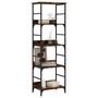 Voir la diapositive 3 : VIDAXL Bibliotheque chene fume 50x33x153 cm bois d'ingenierie