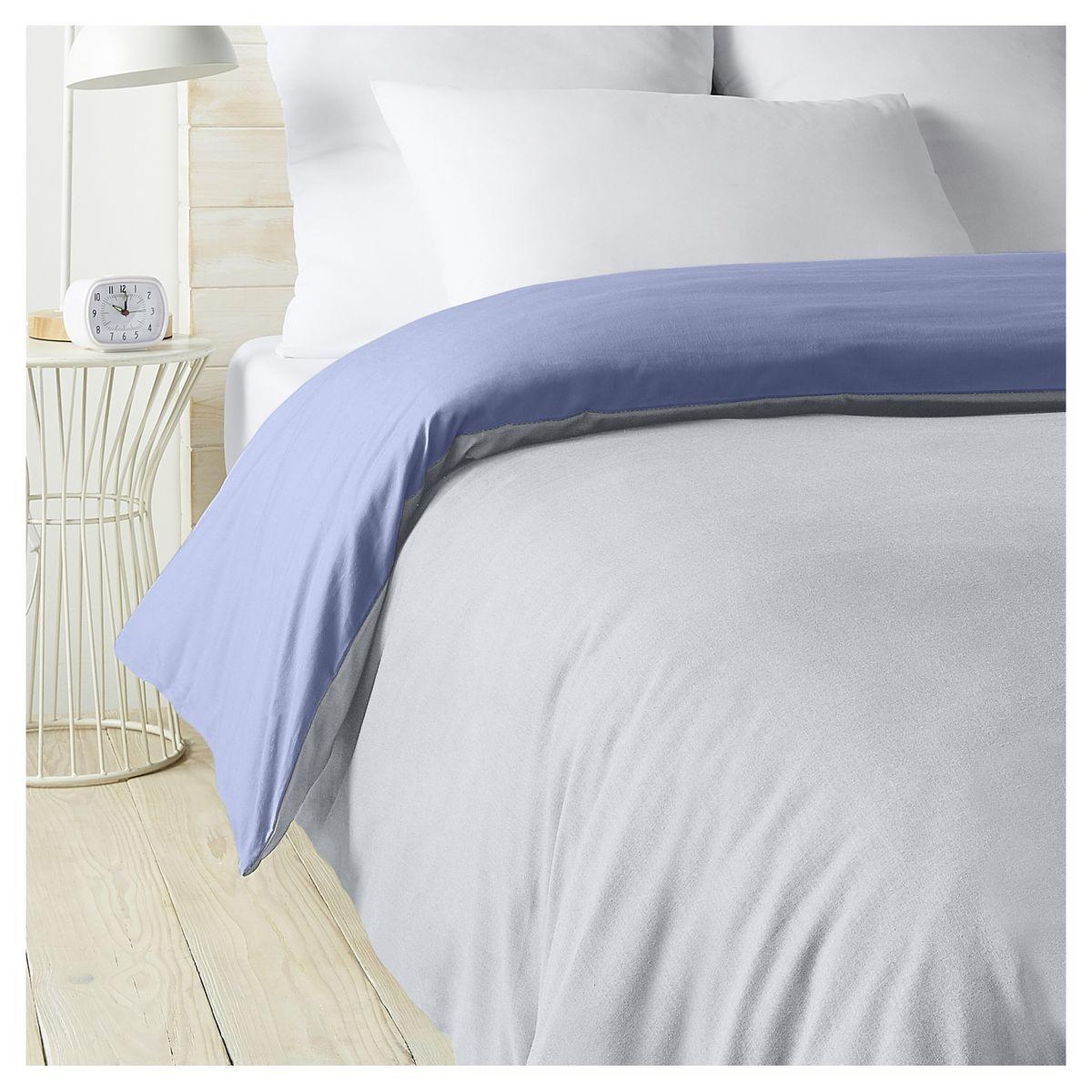 ACTUEL Housse de couette bicolore en coton 57 fils
