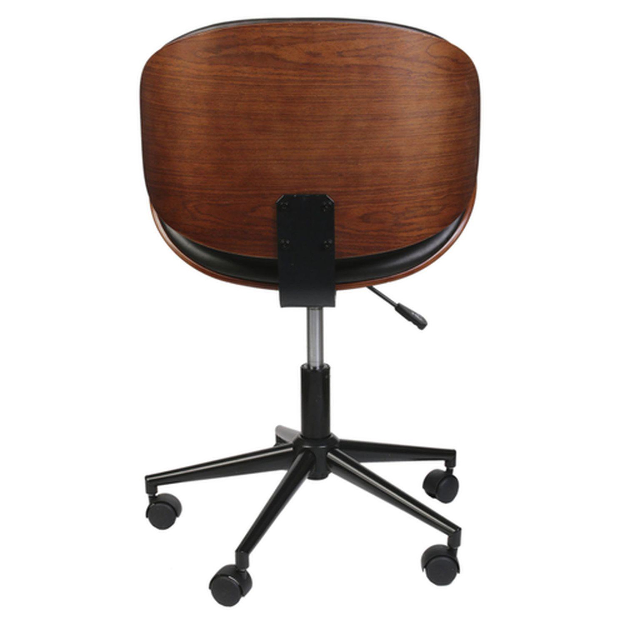 Voir la diapositive 4 : The Home Deco Factory Chaise de bureau réglable design rétro reno - noir effet vielli