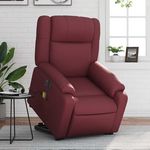 VIDAXL Fauteuil inclinable de massage electrique rouge bordeaux