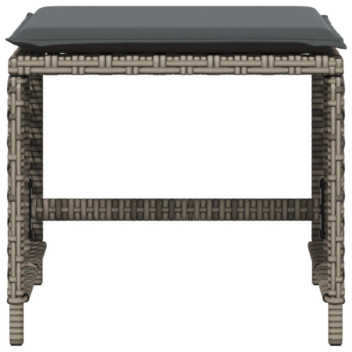 VIDAXL Tabourets de jardin et coussins lot de 4 gris 41x41x36 cm rotin