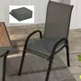 OUTSUNNY Lot de 6 coussins de chaises de jardin polyester gris foncé