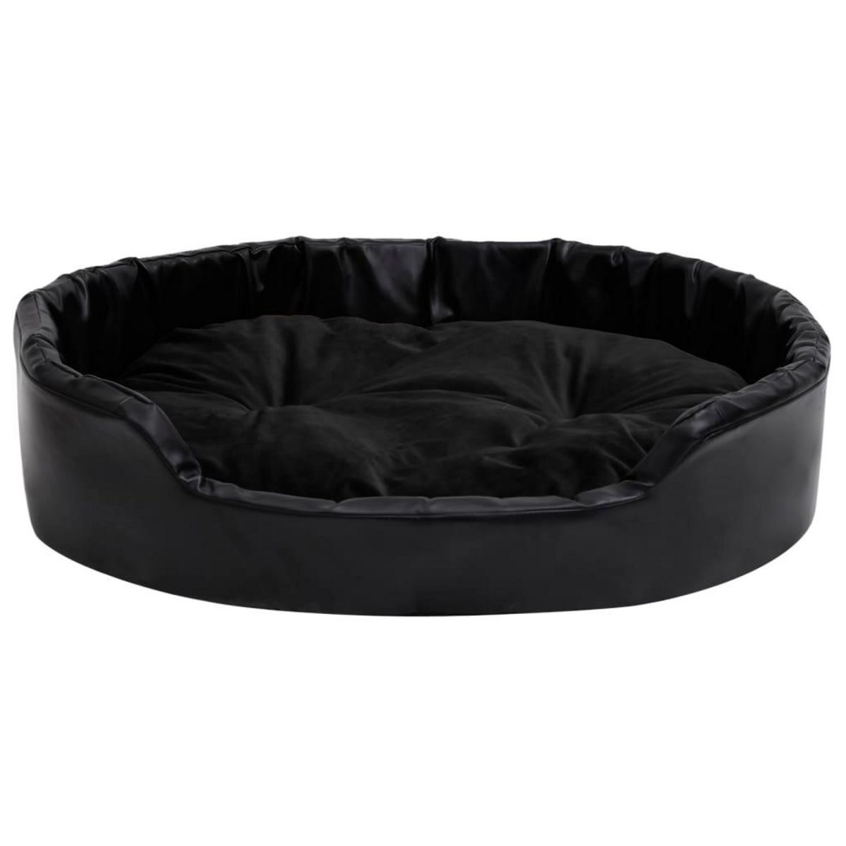 VIDAXL Lit pour chiens Noir 90x79x20 cm Peluche et similicuir