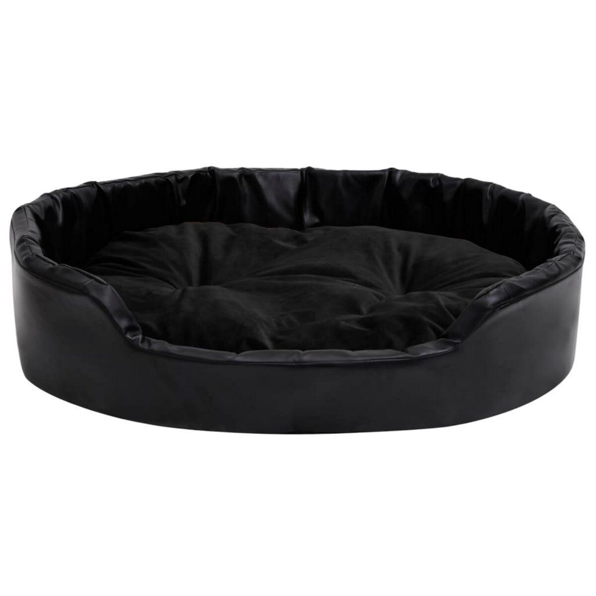 VIDAXL Lit pour chiens Noir 90x79x20 cm Peluche et similicuir