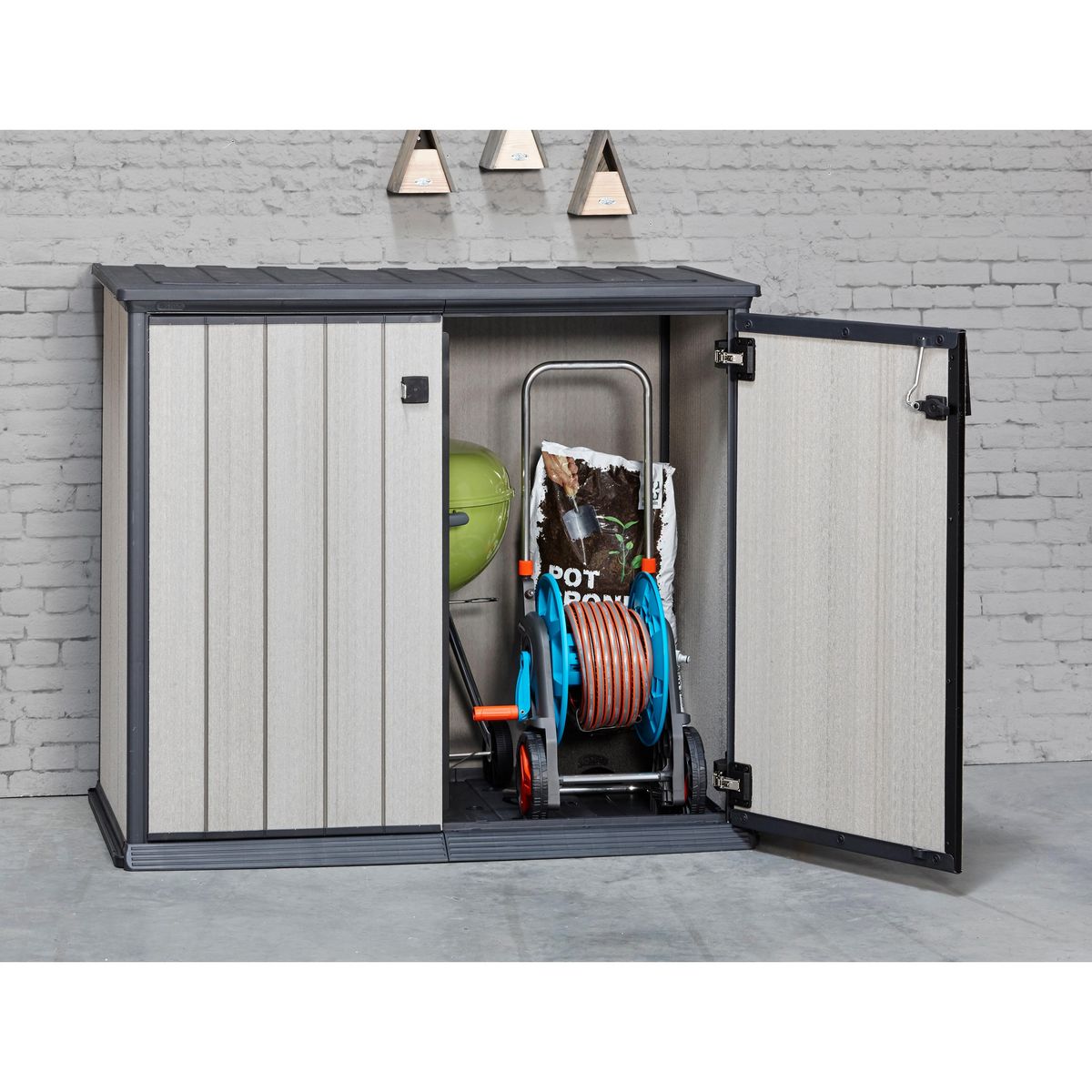 KETER Armoire de jardin en résine Brossium 1000L Gris