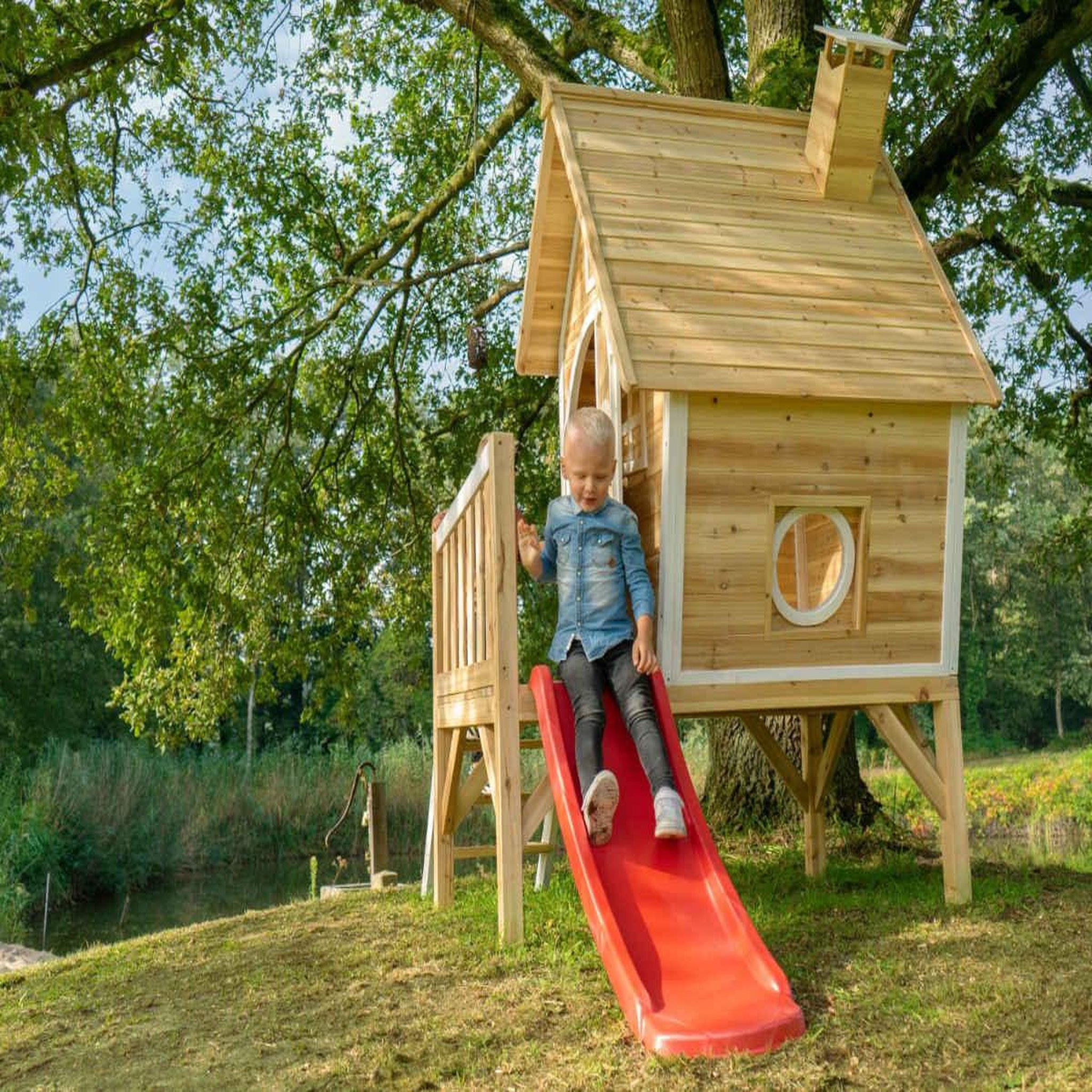 Voir la diapositive 3 : EXIT TOYS Maisonnette en bois pour enfants fantasia 300 naturel - exit toys