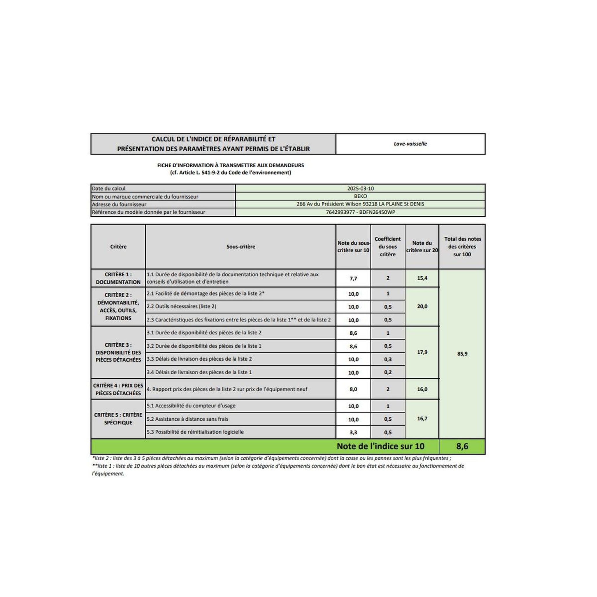 Voir la diapositive 4 : Beko Lave-vaisselle 60cm 14 couverts 41db blanc - bdfn26450wp