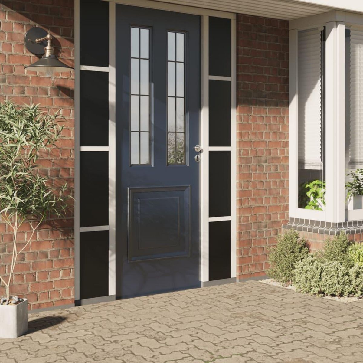 VIDAXL Film de fenetre statique depoli noir 45x500 cm PVC