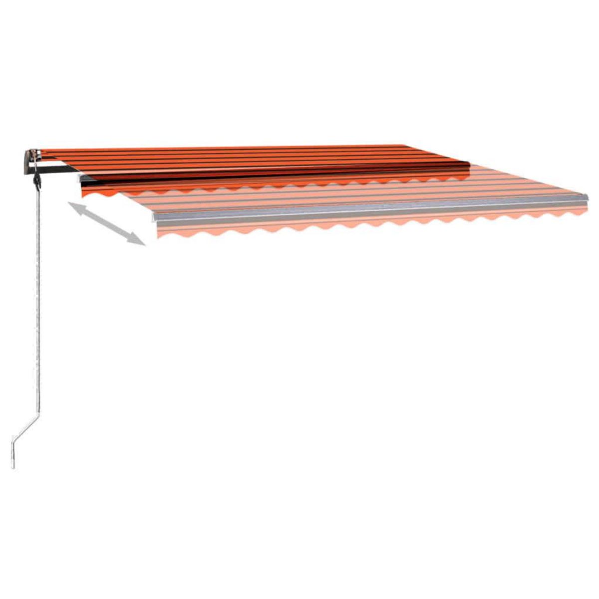 VIDAXL Auvent manuel retractable avec LED 450x350 cm Orange et marron