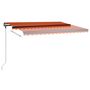 Voir la diapositive 5 : VIDAXL Auvent manuel retractable avec LED 450x350 cm Orange et marron
