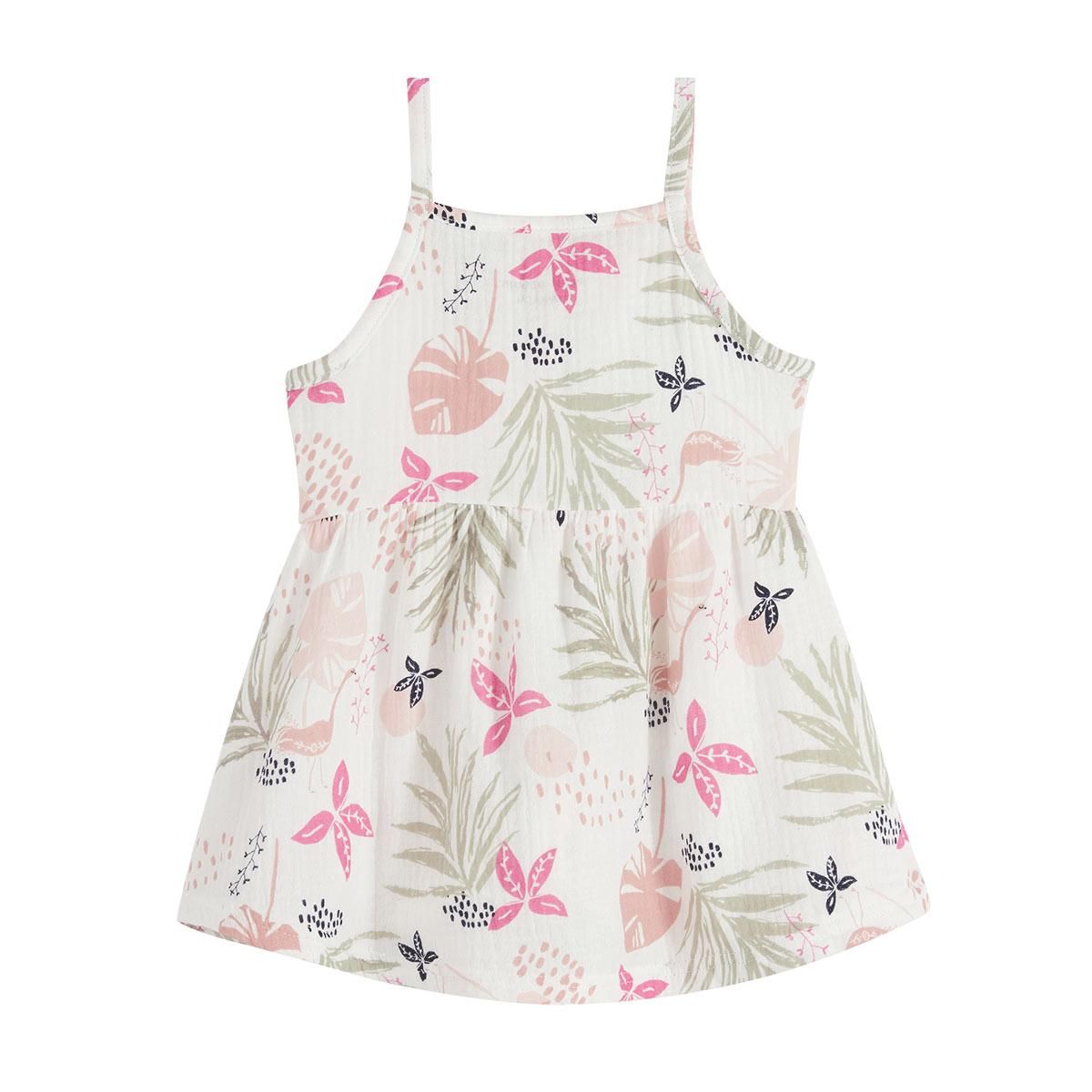 Petit Béguin Robe enfant en gaze de coton Calipso
