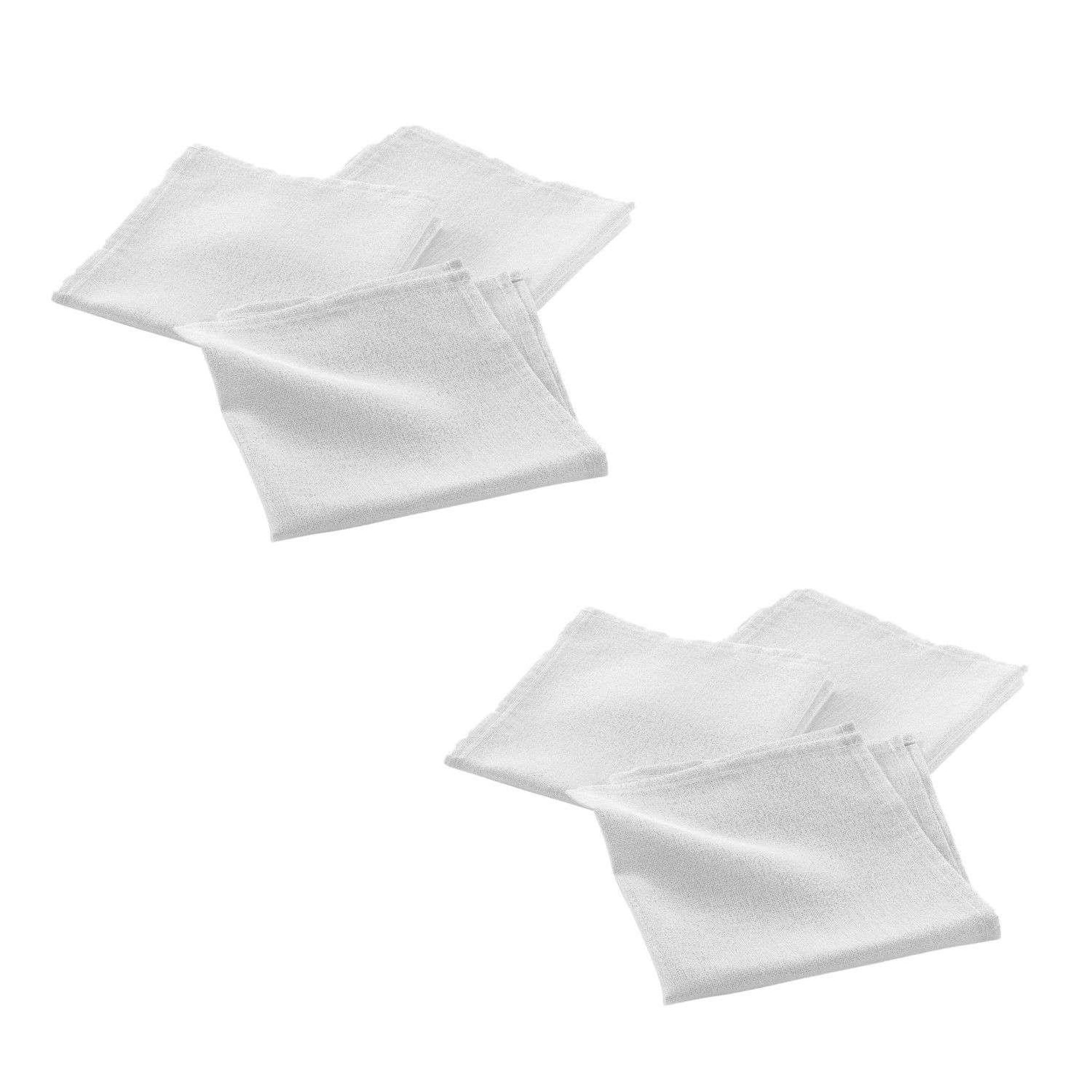 TOILINUX Lot de 6 serviettes fils métallisés l. 40 cm x l. 40 cm - blanc et argent