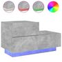 Voir la diapositive 2 : VIDAXL Table de chevet avec lumieres LED gris beton 70x36x40,5 cm