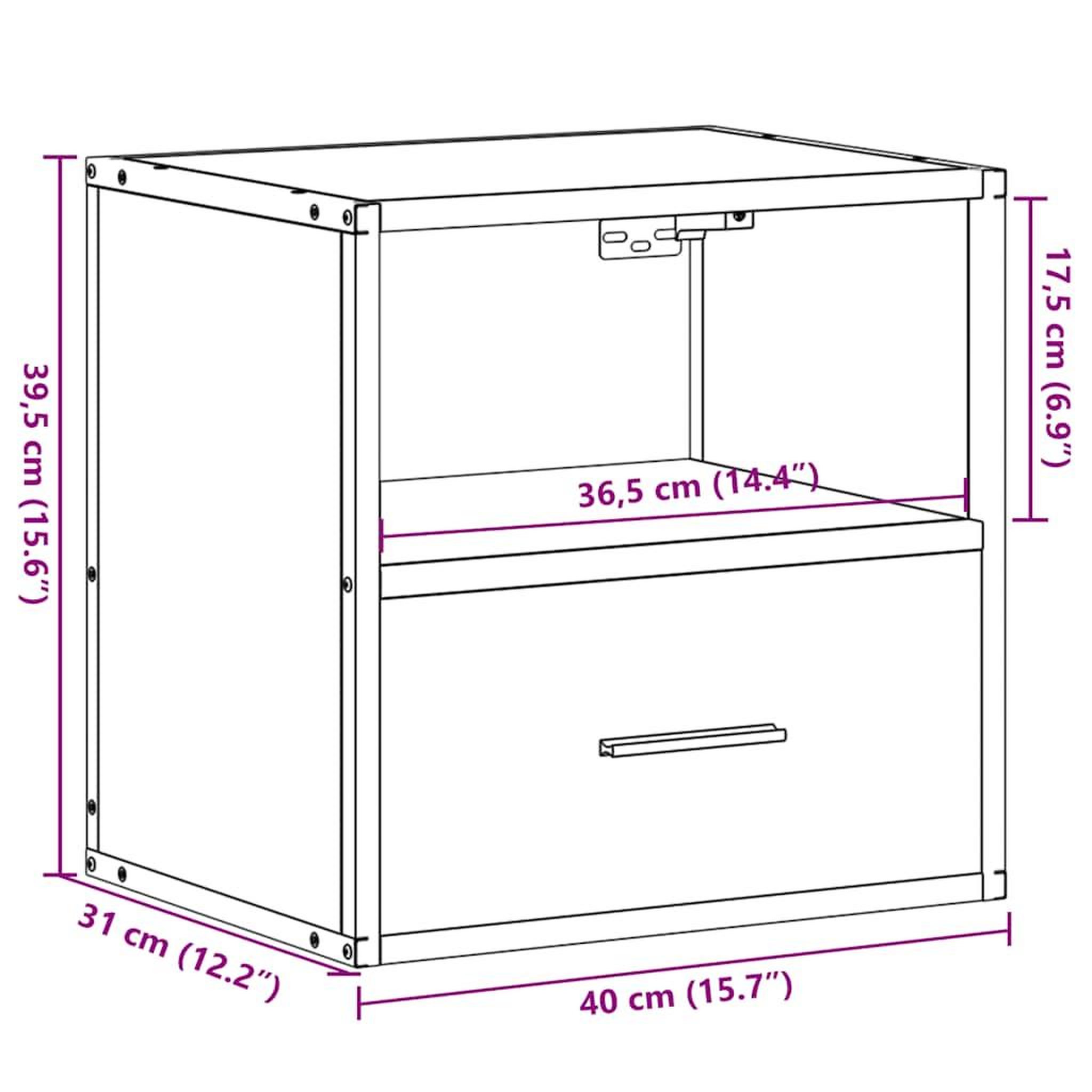Voir la diapositive 6 : VIDAXL Tables de chevet murales 2 pcs Chene fume 40x31x39,5 cm