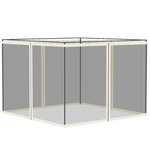 OUTSUNNY Moustiquaires pour tonnelle barnum pavillon de jardin 3x3m nylon noir