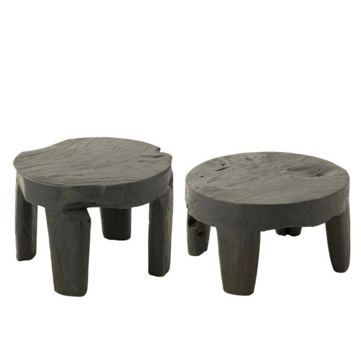 Paris Prix Lot de 2 Tables Basses  Tek  50cm Noir