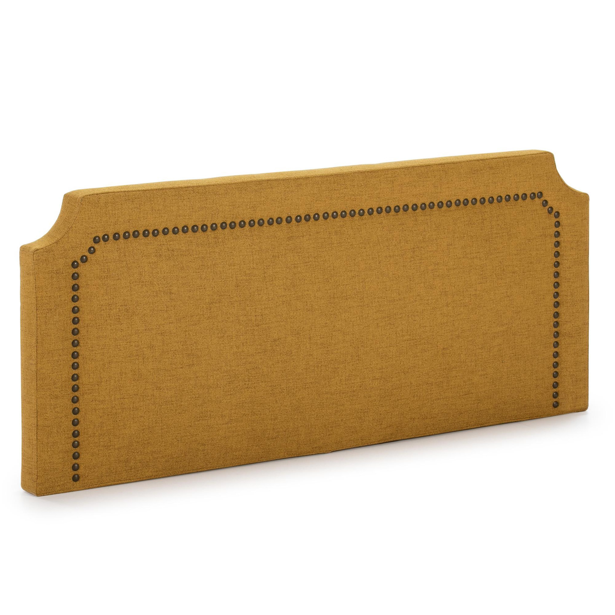 MARCKONFORT Tête de lit tapissée Leonor 160x60 cm Moutarde, Clous en Marron