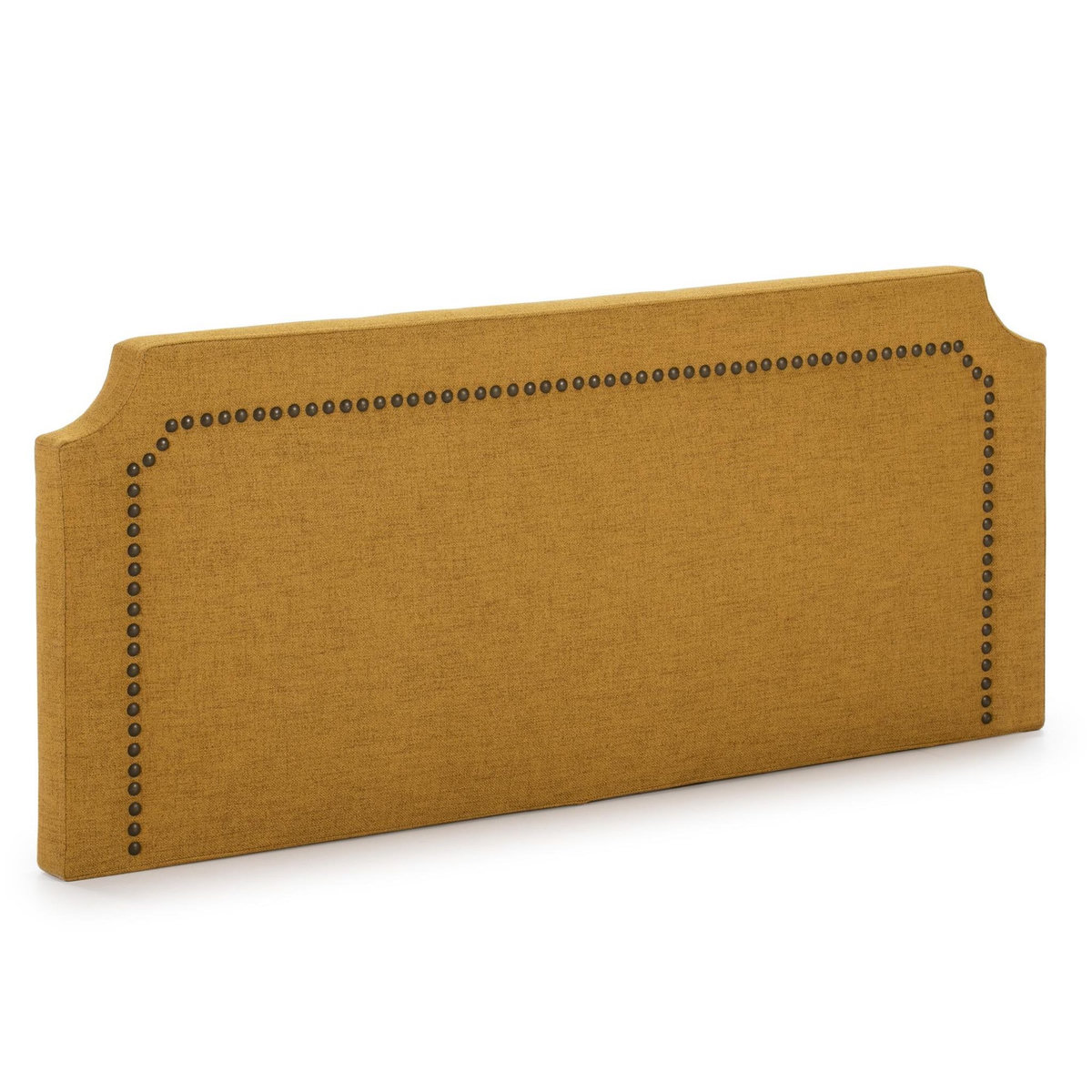 MARCKONFORT Tête de lit tapissée Leonor 160x60 cm Moutarde, Clous en Marron