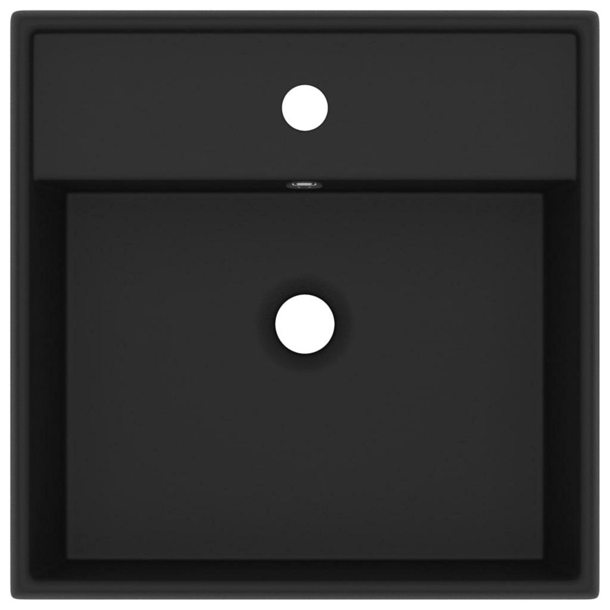 VIDAXL Lavabo carre de luxe a trop-plein Noir mat 41x41 cm Ceramique