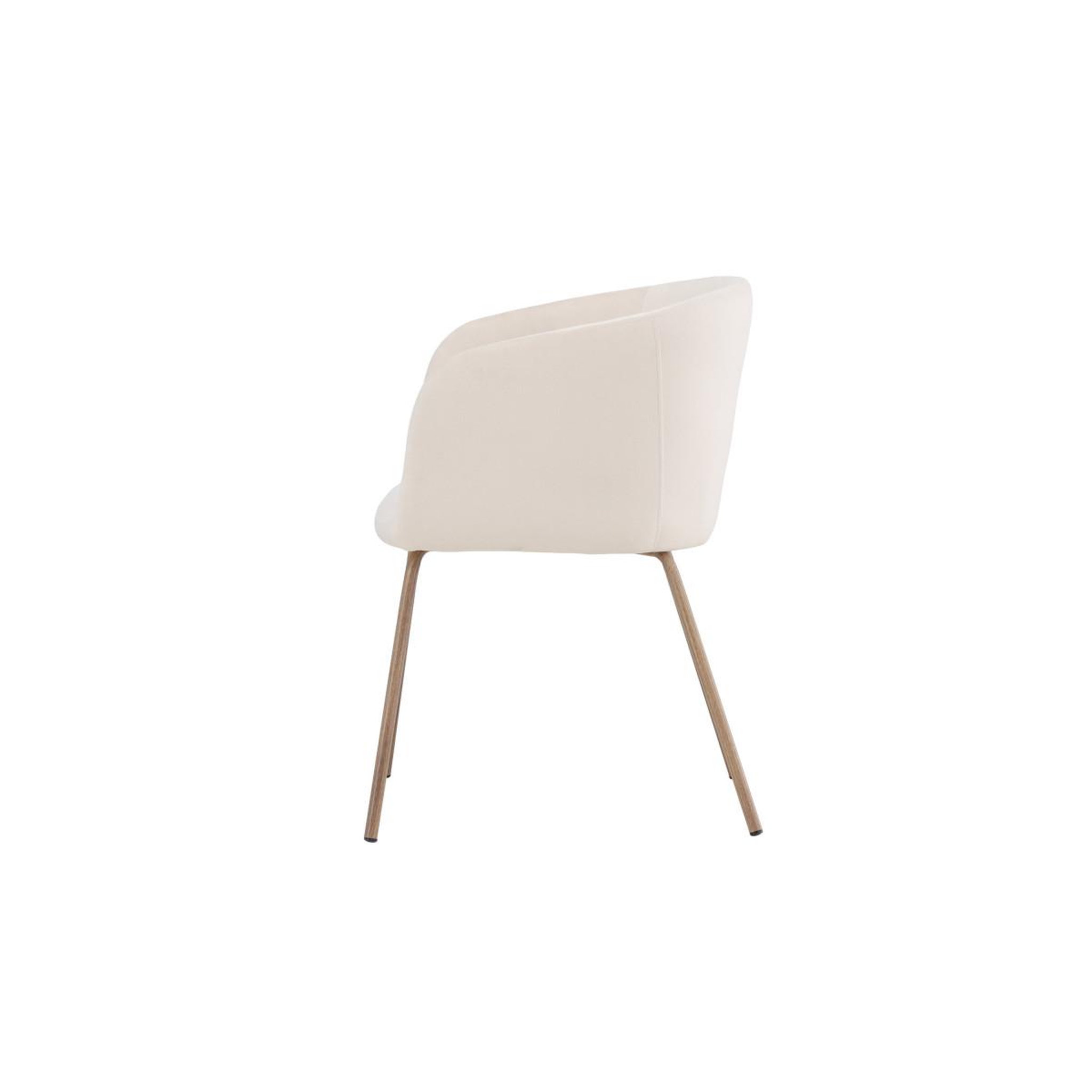 Voir la diapositive 5 : Paris Prix Chaise en velours  berit  78cm crème & naturel