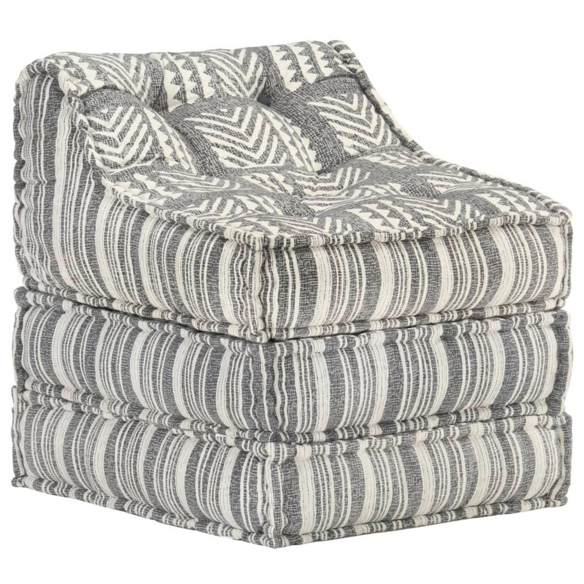 VIDAXL Pouf modulaire Gris raye Tissu