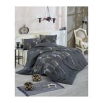GENERIQUE Parure de lit - 1 housse de couette 220x240 cm + 2 taies d'oreiller 60x60 cm - 65% coton, 35% polyester - Anthracite