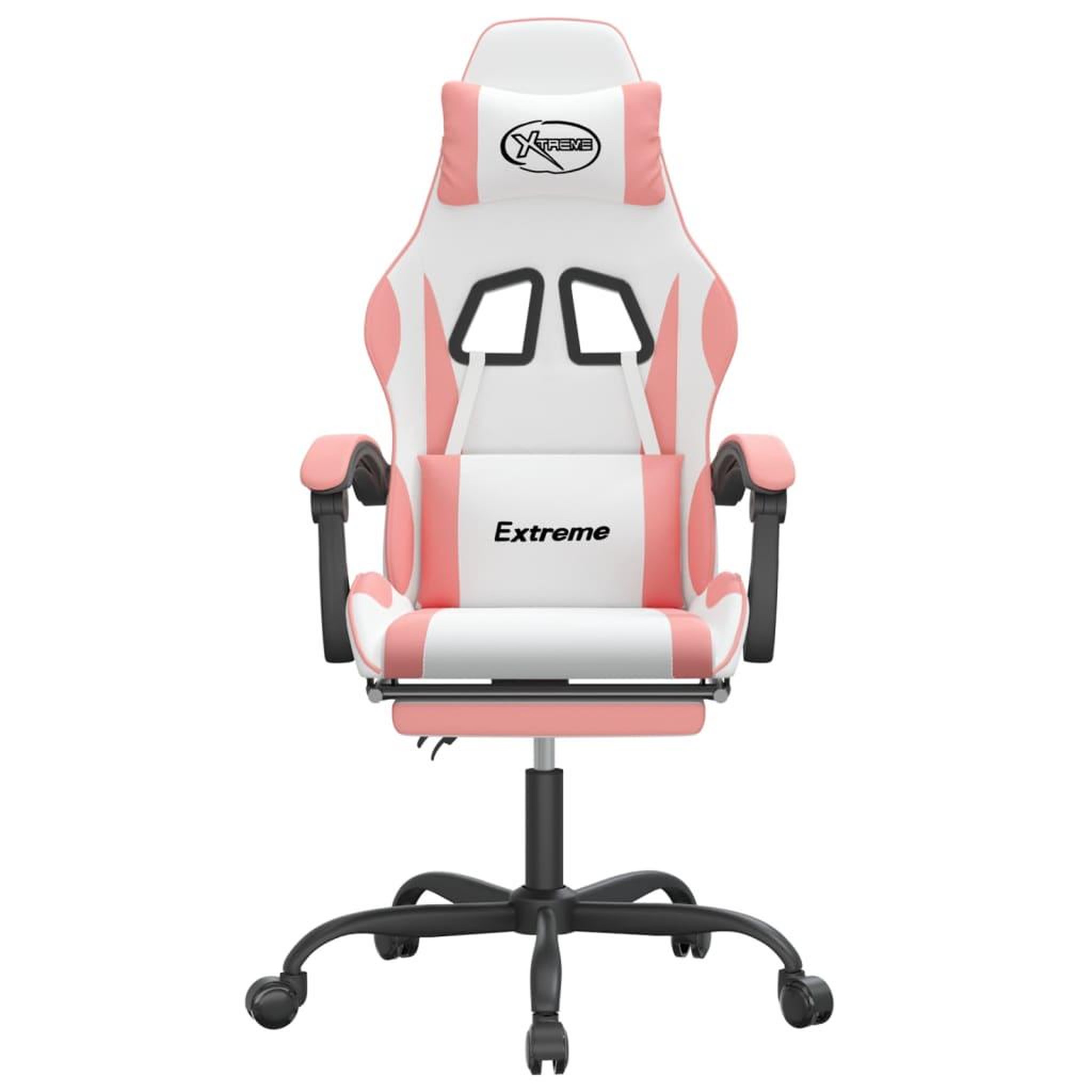 Voir la diapositive 3 : VIDAXL Chaise de jeu avec repose-pied Blanc et rose Similicuir