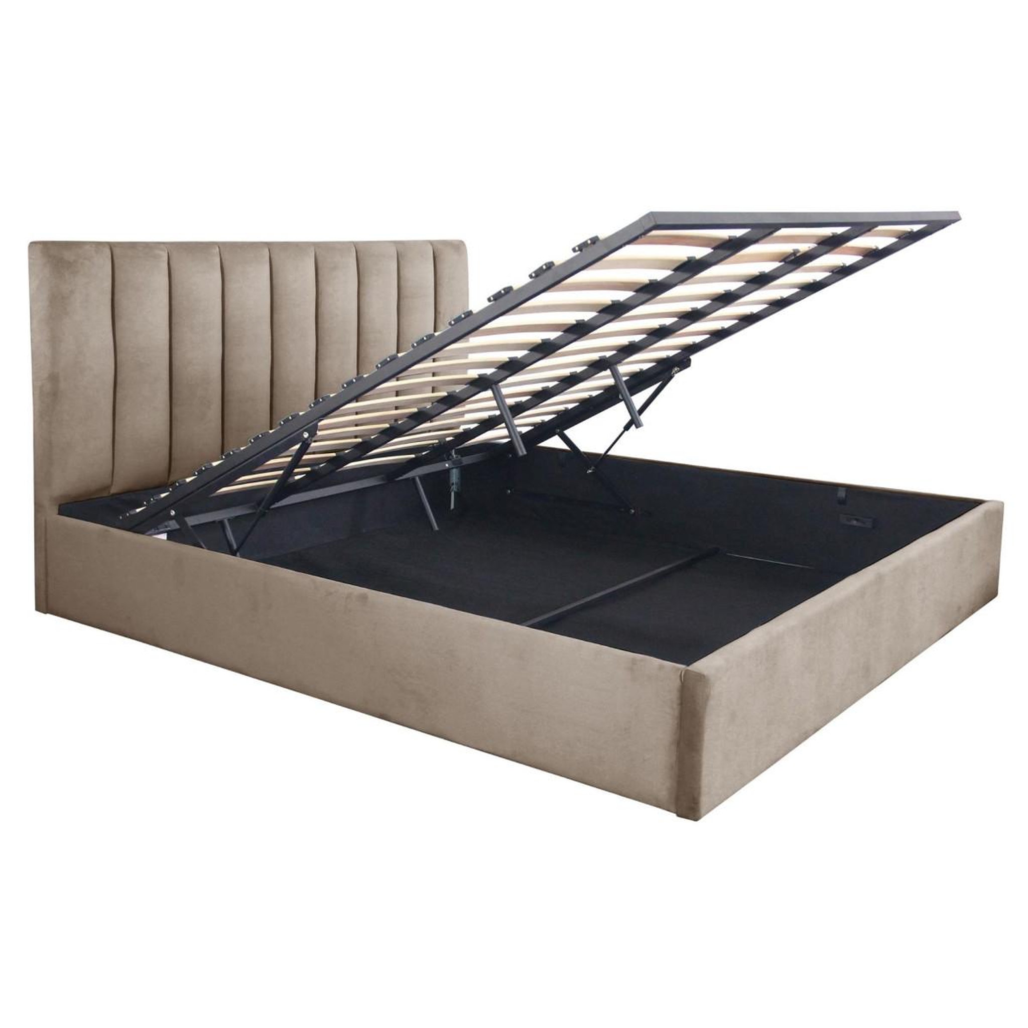 Voir la diapositive 2 : Paris Prix Lit coffre design velours  songa  180x200cm taupe