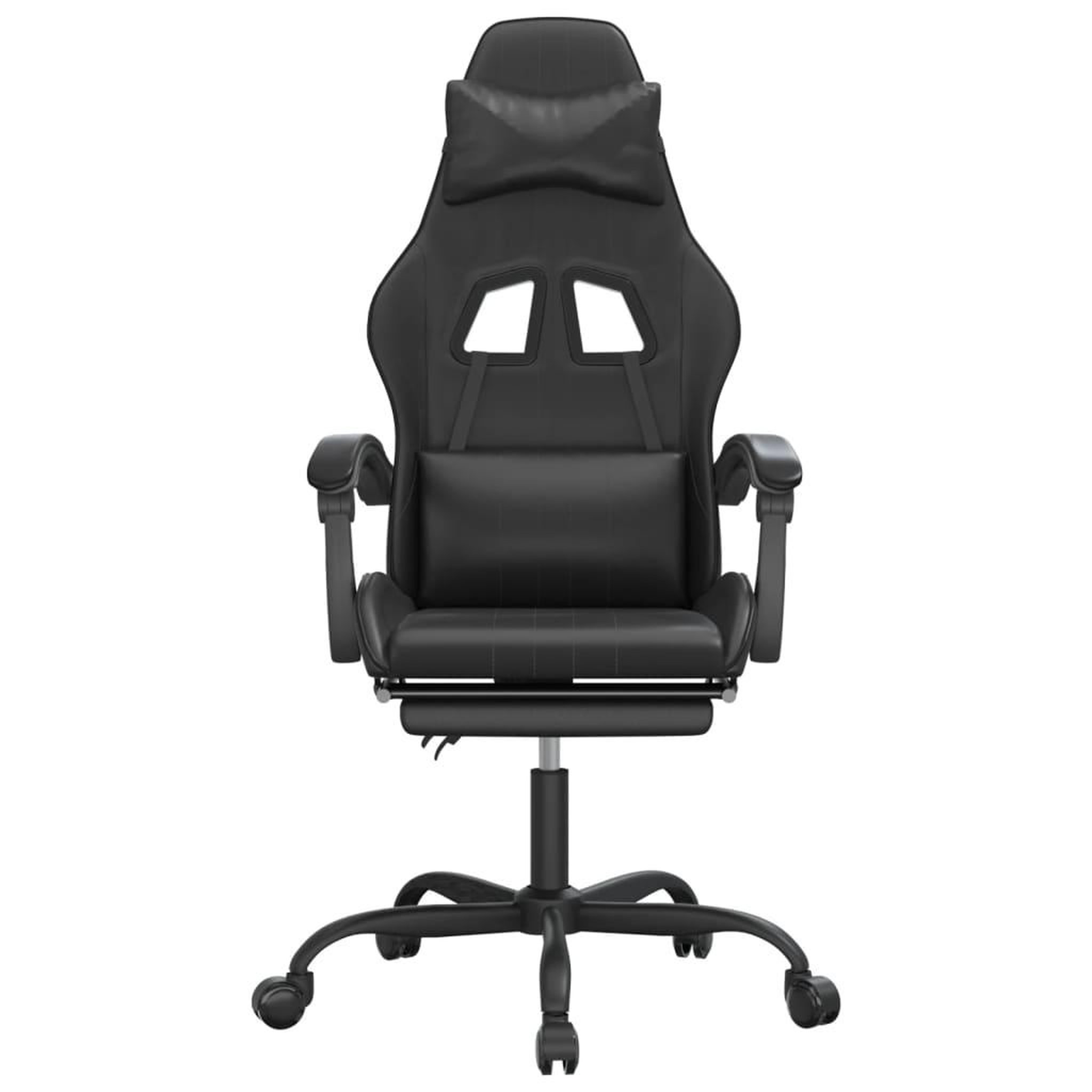 Voir la diapositive 3 : VIDAXL Chaise de jeu pivotante avec repose-pied Noir Similicuir