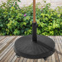 Voir la diapositive 2 : OUTSUNNY Pied de parasol base de lestage rond poids net 22,7kg en résine avec 4 roulettes - dim. Ø 52 x 41H cm - noir