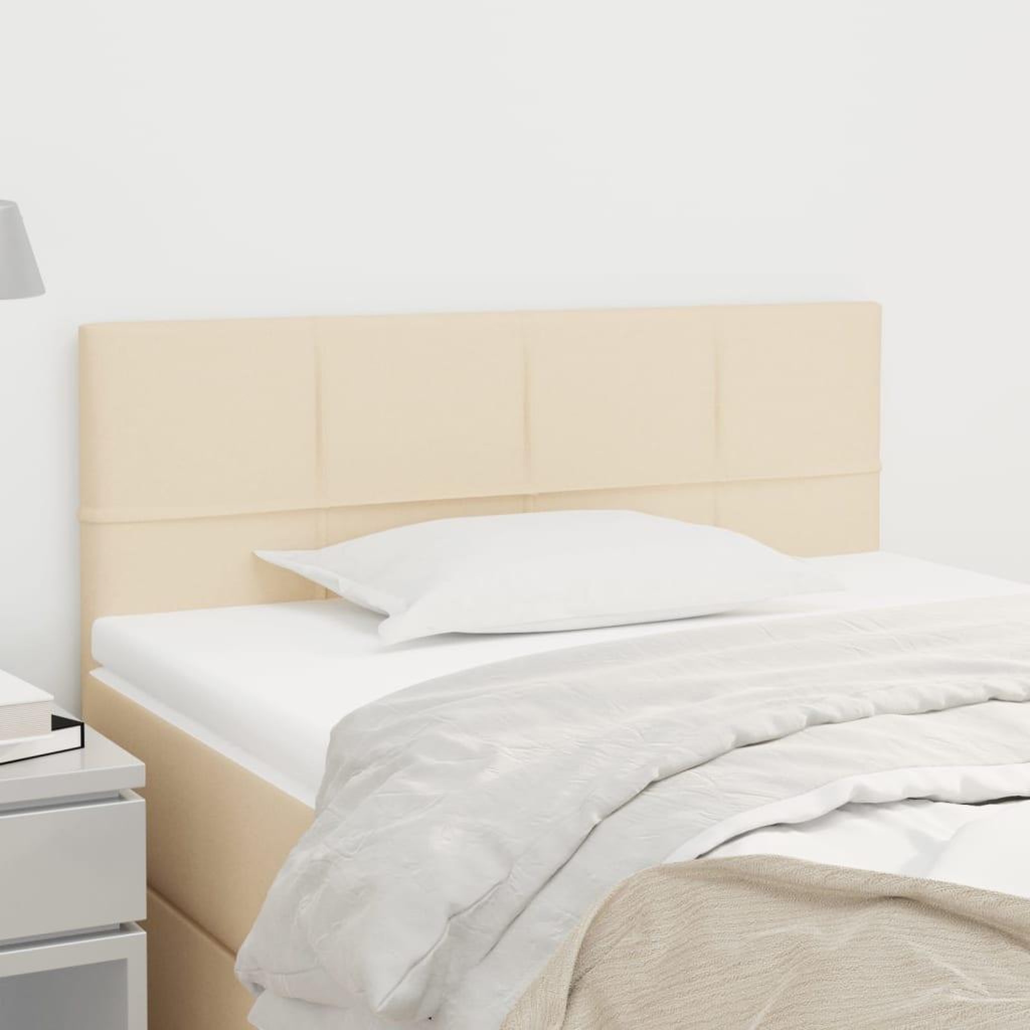 Voir la diapositive 1 : VIDAXL Tete de lit Creme 80x5x78/88 cm Tissu