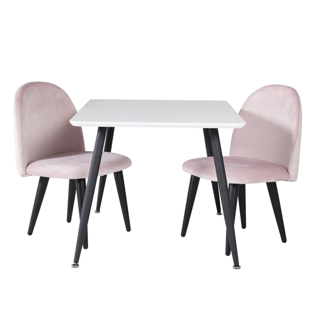 Paris Prix Table Enfant & 2 Chaises  Polar  80cm Blanc & Rose