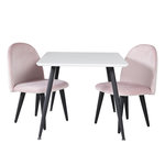 Paris Prix Table Enfant & 2 Chaises  Polar  80cm Blanc & Rose