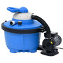Voir la diapositive 1 : VIDAXL Pompe de filtration a sable Bleu et noir 385x620x432mm 200W 25L