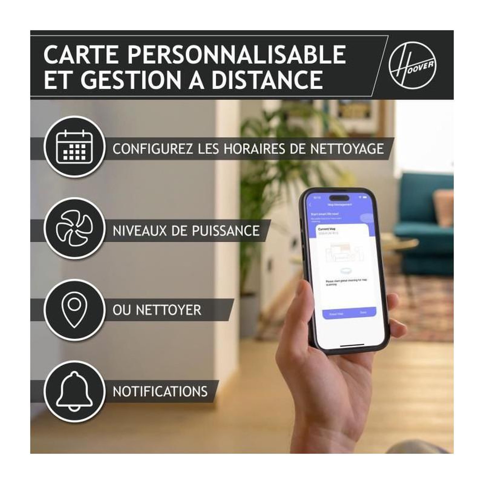 Voir la diapositive 6 : HOOVER Robot Aspirateur Dry - HOOVER - HG410D - 4000 Pa - Autonomie : 120 min - 65 dBA