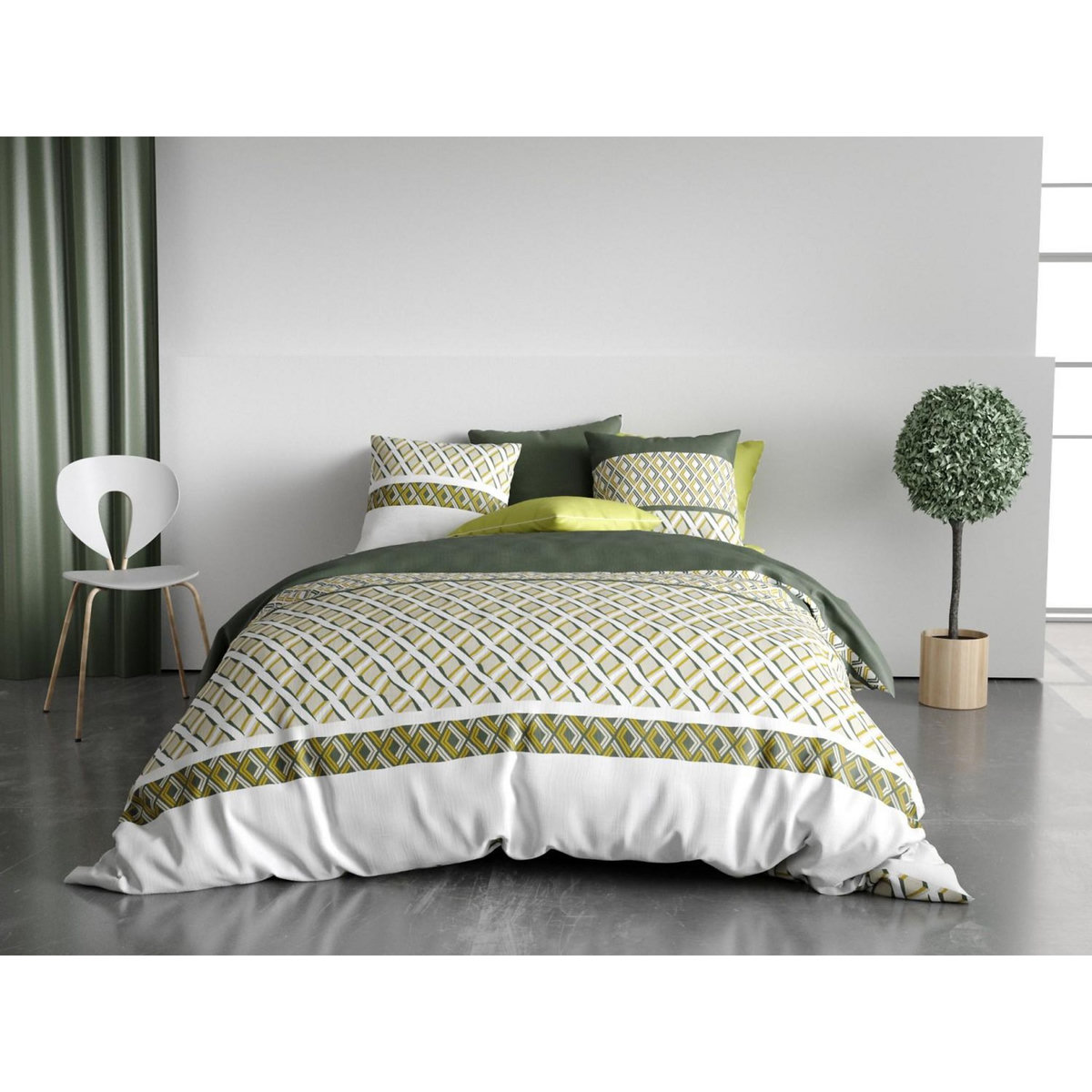 ATELIER DU COTON Parure housse de couette 100% coton 57 fils nayaa