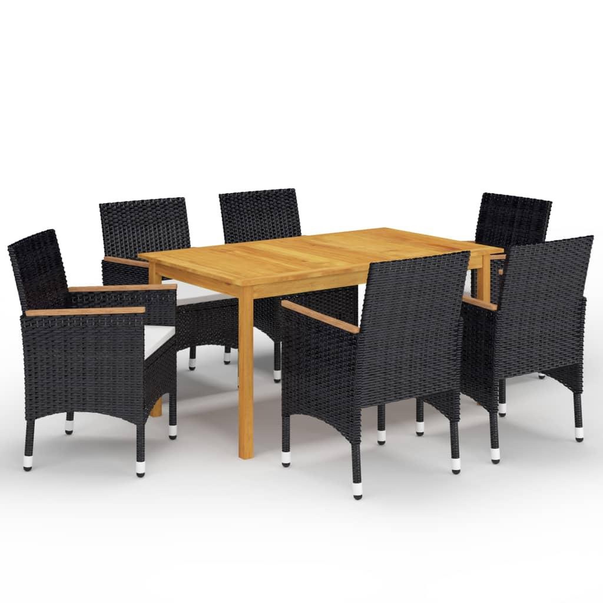 Voir la diapositive 1 : VIDAXL Ensemble a manger de jardin 7 pcs Noir