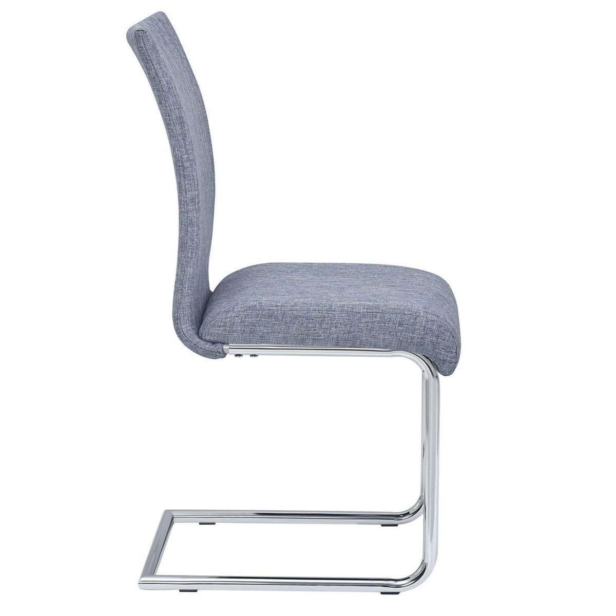 IDIMEX Lot de 4 chaises ALADINO, en tissu gris
